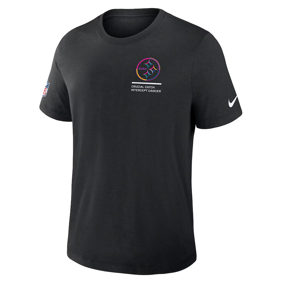 Pittsburgh Steelers Nike Black 2025 NFL Crucial Catch Tri-Blend Dri-FIT T-Shirt Jacket99