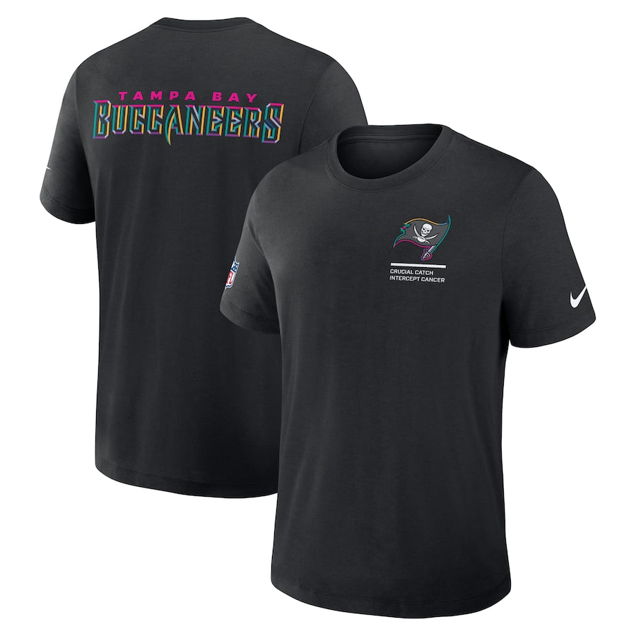 Tampa Bay Buccaneers Nike Black 2025 NFL Crucial Catch Tri-Blend Dri-FIT T-Shirt Jacket99