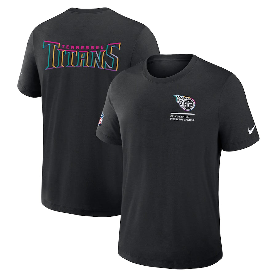 Tennessee Titans Nike Black 2025 NFL Crucial Catch Tri-Blend Dri-FIT T-Shirt Jacket99