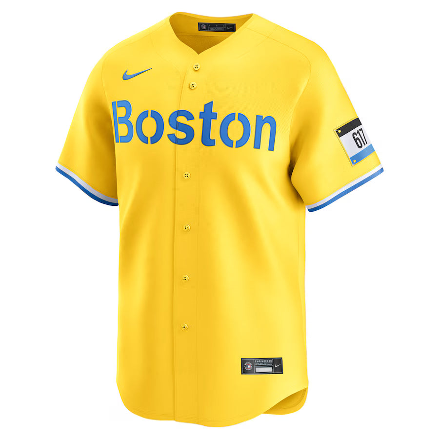 Men's Boston Red Sox Roman Anthony Nike Gold City Connect Limited Jersey Kansas Jacket