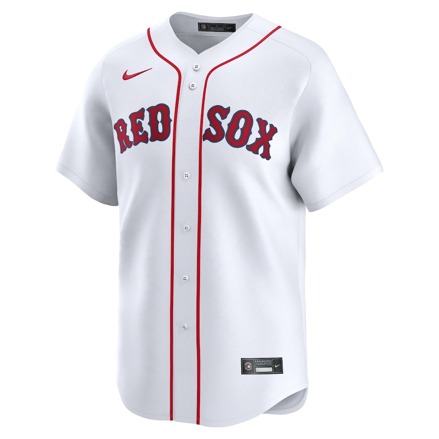 Men's Boston Red Sox Nike White Home Limited Custom Jersey Kansas Jacket