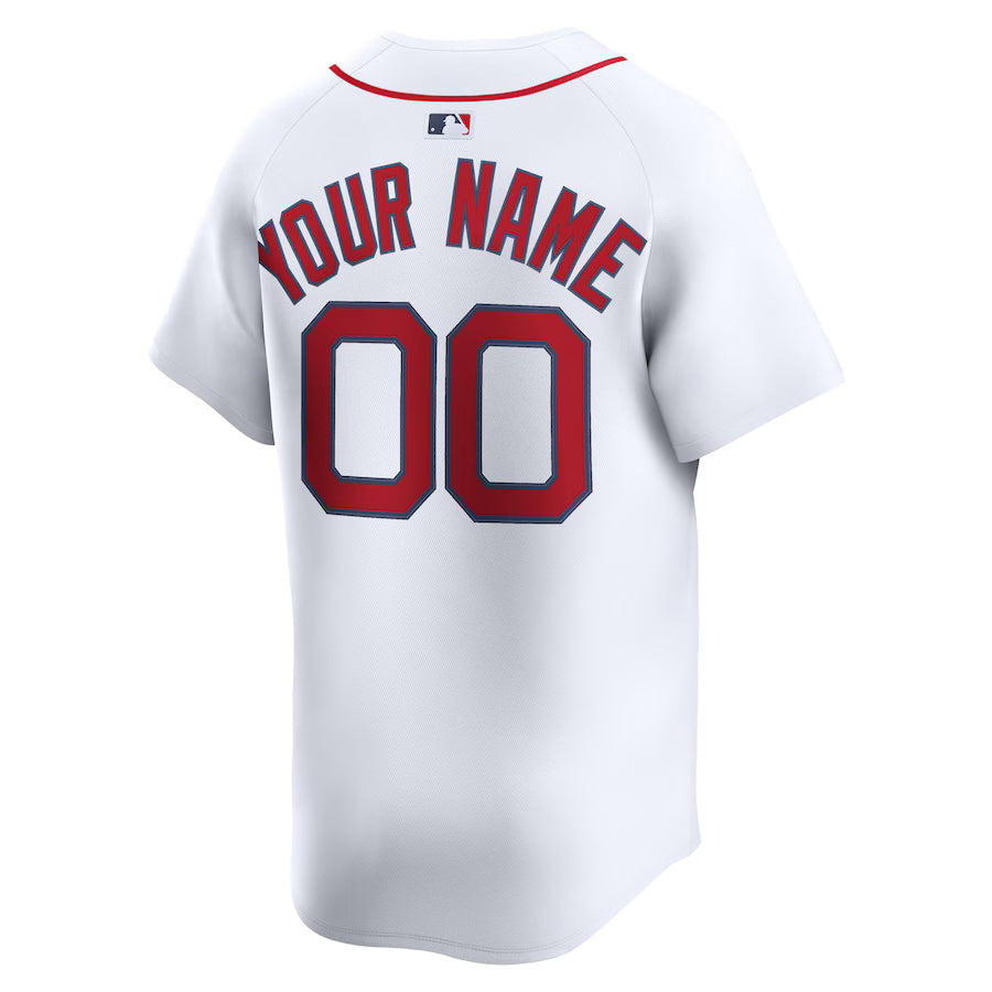 Men's Boston Red Sox Nike White Home Limited Custom Jersey Kansas Jacket