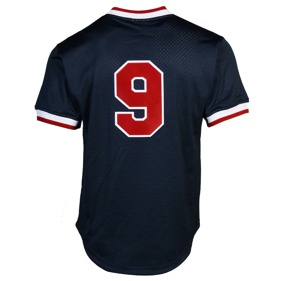 Mitchell & Ness Ted Williams Boston Red Sox 1990 Authentic Cooperstown Collection Batting Practice Jersey - Navy Blue Kansas Jacket