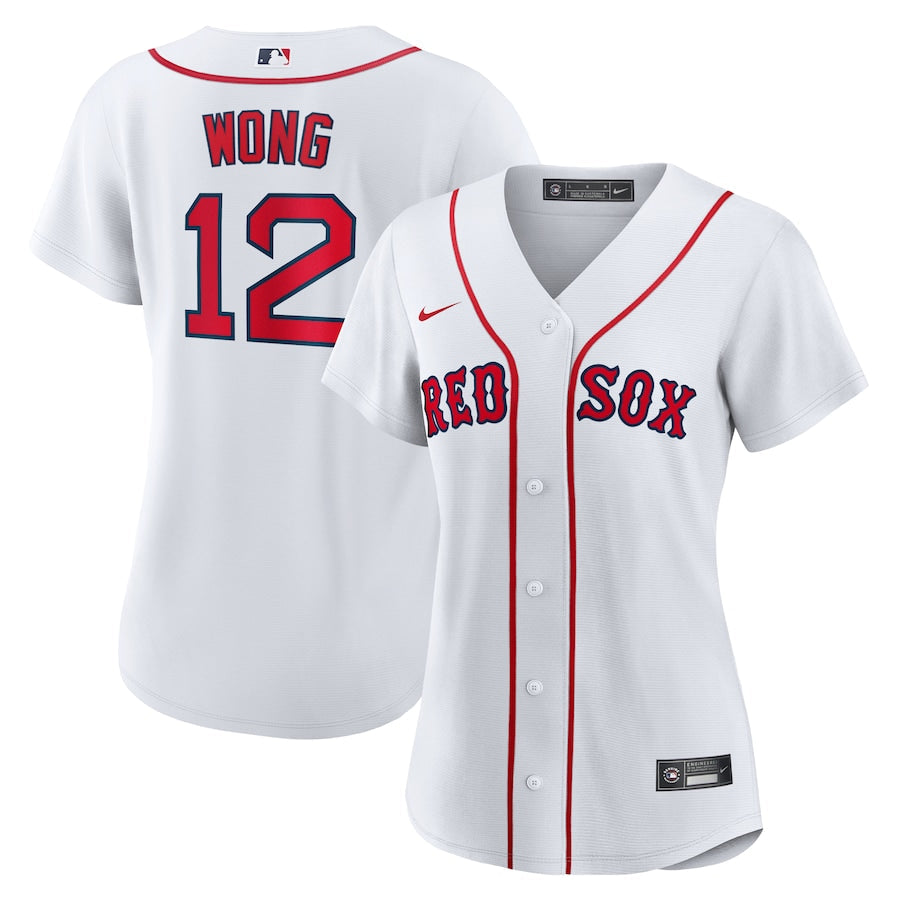 Women's Boston Red Sox Connor Wong Nike White Home Replica Jersey Kansas Jacket