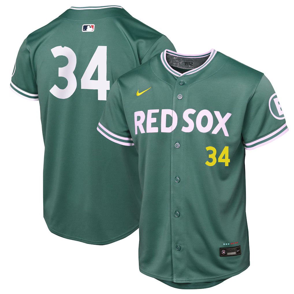 Youth Boston Red Sox David Ortiz Nike Green 2025 City Connect Limited Retired Player Jersey Kansas Jacket