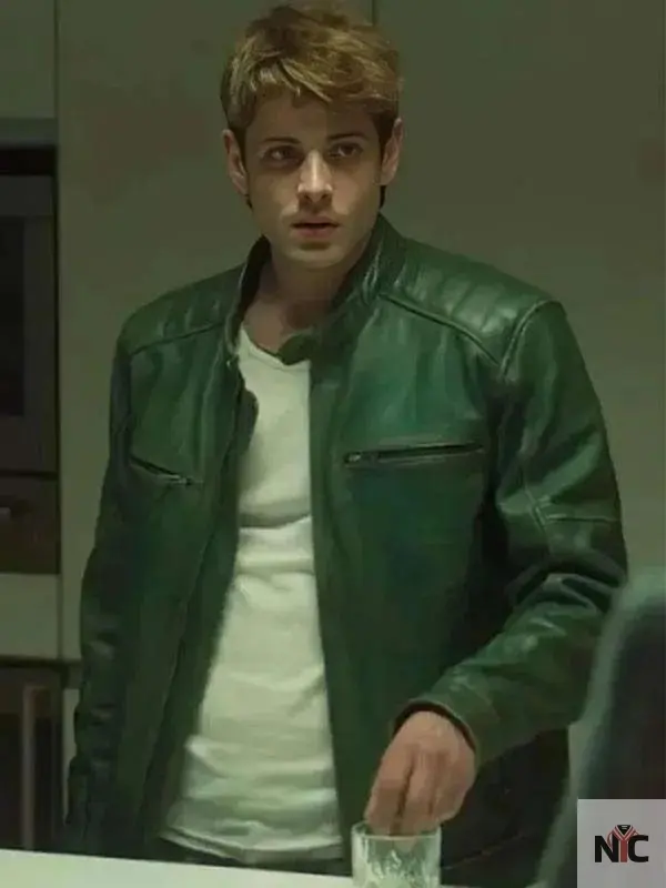 Alberto Olmo Bad Influence 2025 Green Leather Jacket
