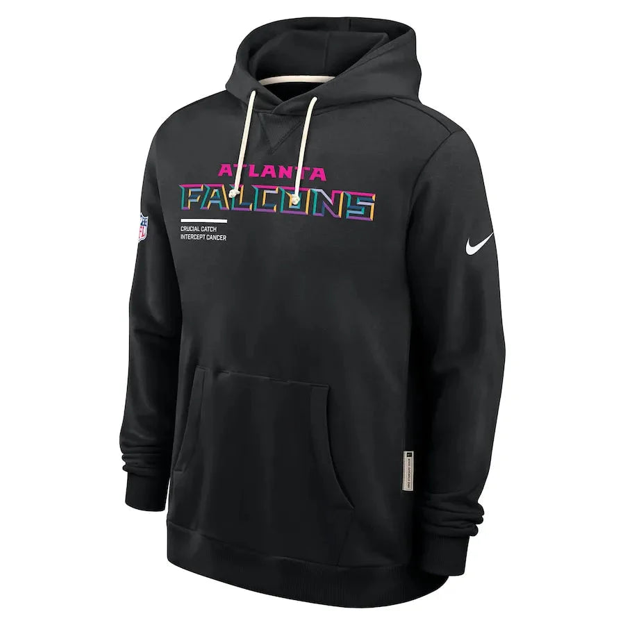 Atlanta Falcons Nike Black 2025 NFL Crucial Catch Sideline Standard Issue Dri-FIT Hoodie