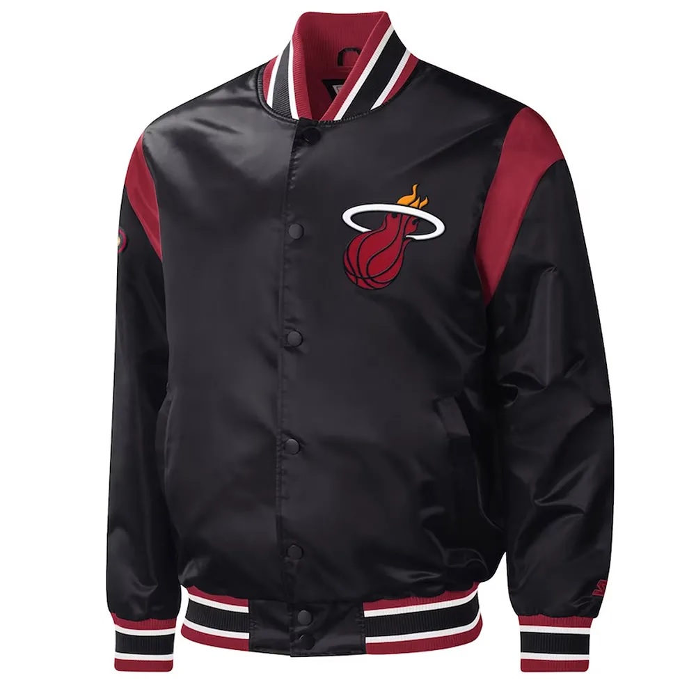 Miami Heat Force Play Varsity Satin Jacket