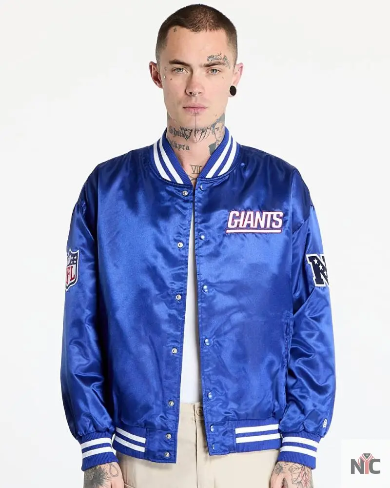 Bomber New Era New York Giants NFL Satin Bomber Jacket