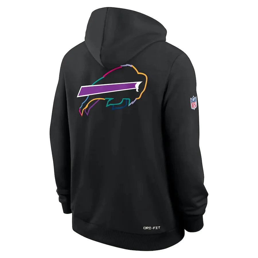 Buffalo Bills Nike Black 2025 NFL Crucial Catch Sideline Standard Issue Dri-FIT Hoodie2 Buffalo Bills Nike Black 2025 NFL Crucial Catch Sideline Standard Issue Dri-FIT Hoodie