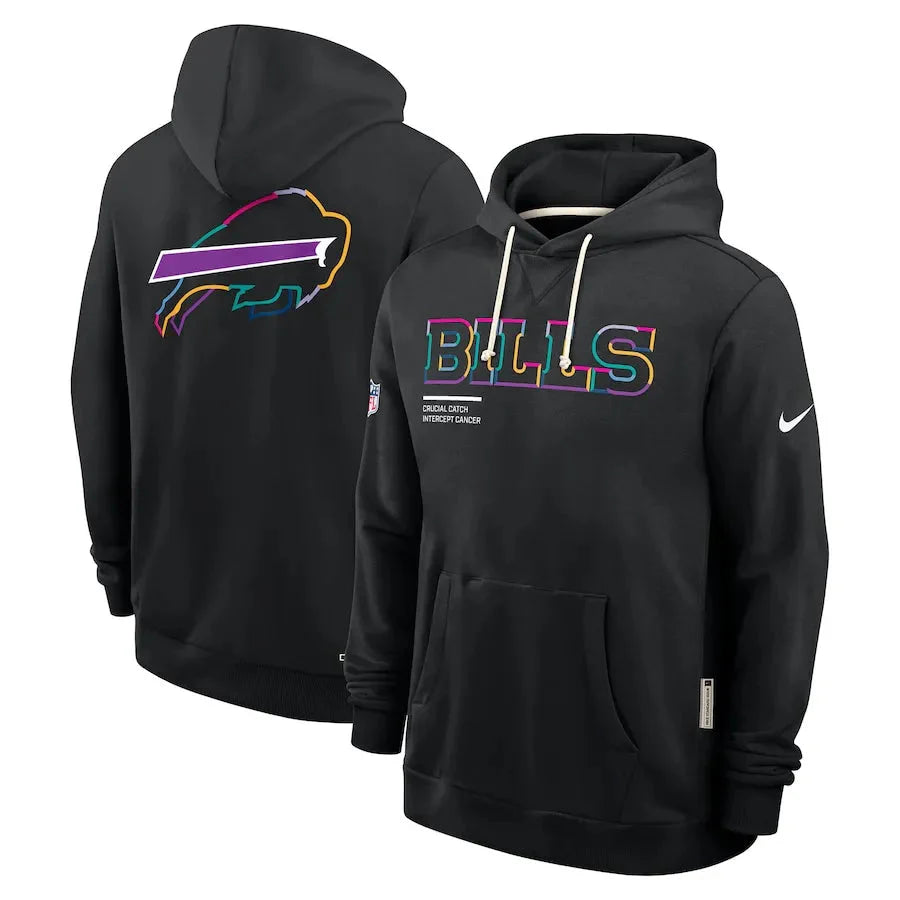 Buffalo Bills Nike Black 2025 NFL Crucial Catch Sideline Standard Issue Dri-FIT Hoodie3 Buffalo Bills Nike Black 2025 NFL Crucial Catch Sideline Standard Issue Dri-FIT Hoodie