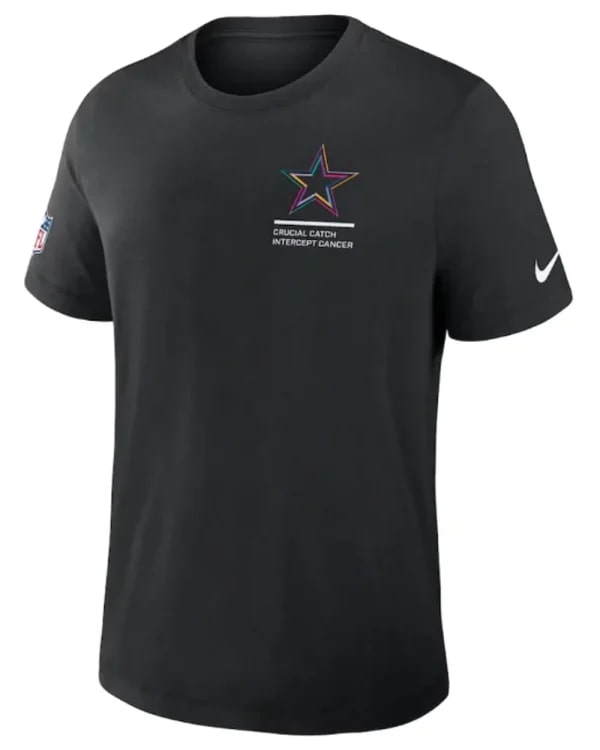 Dallas Cowboys Black 2025 Crucial Catch Dri-Fit T-Shirt
