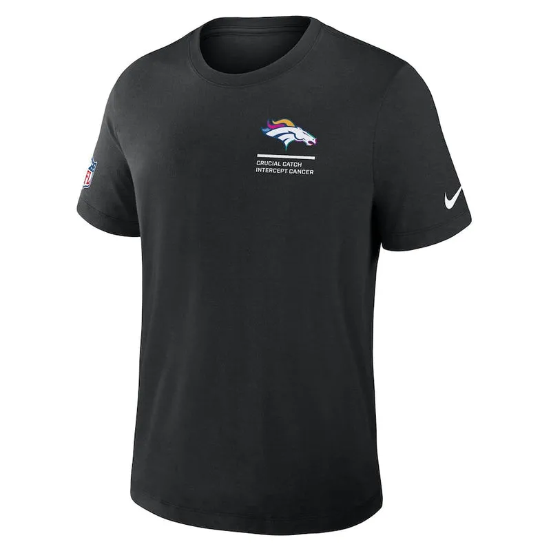 Denver Broncos Nike Black 2025 NFL Crucial Catch Tri-Blend Dri-FIT T-Shirt