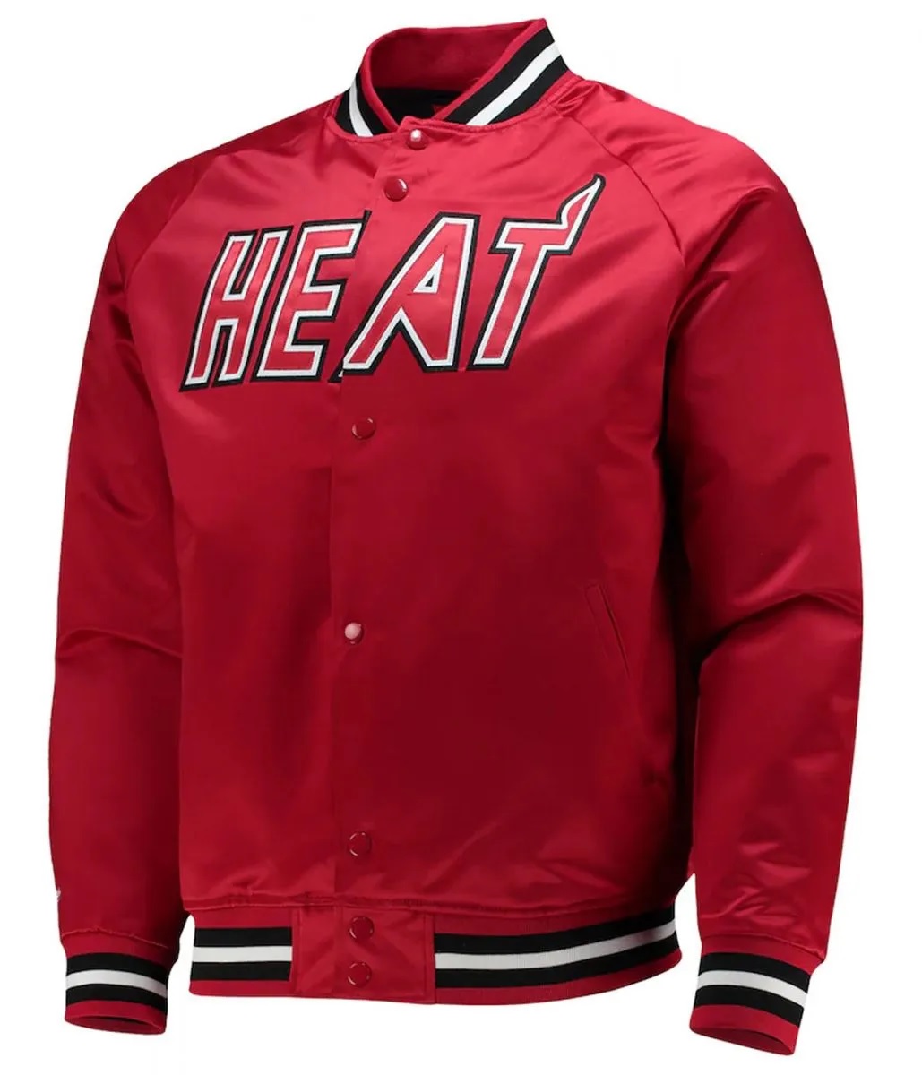 Miami Heat Hardwood Classics Red Satin Jacket