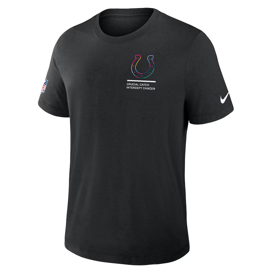 Indianapolis Colts Nike Black 2025 NFL Crucial Catch Tri-Blend Dri-FIT T-Shirt