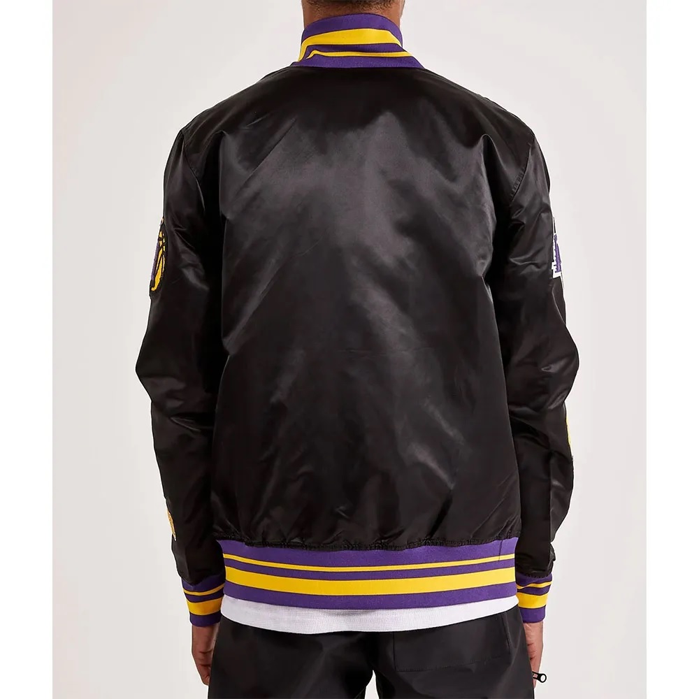 LA Lakers 17X Champions Varsity Satin Jacket LA Lakers 17X Champions Varsity Satin Jacket