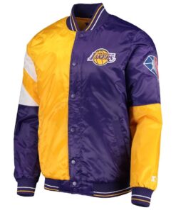 LA Lakers 75th Anniversary Leader Color Block Satin Jacket