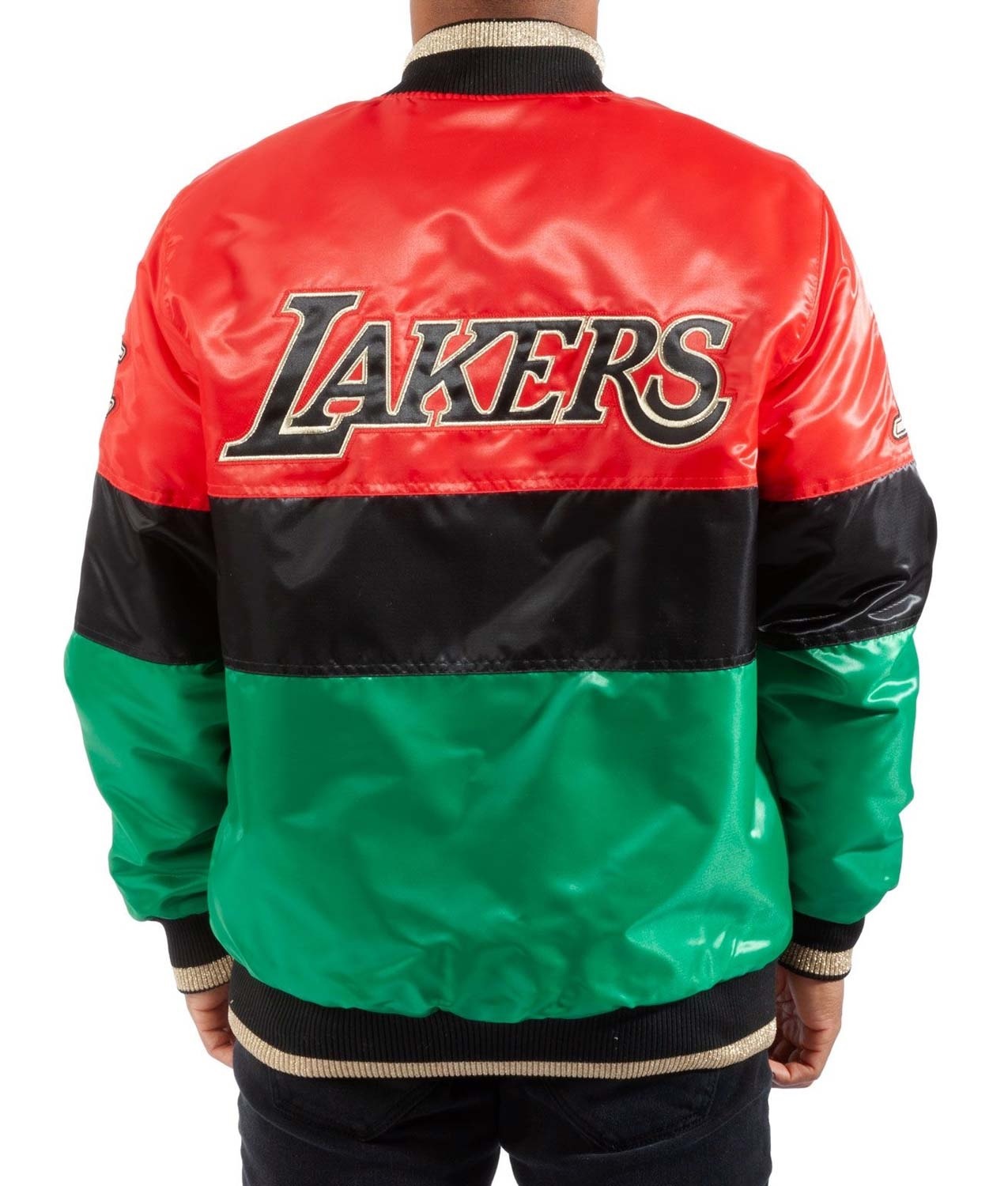 LA-Lakers-75th-Anniversary-Satin-Color-Block-Jackets LA Lakers 75th Anniversary Satin Color Block Jacket