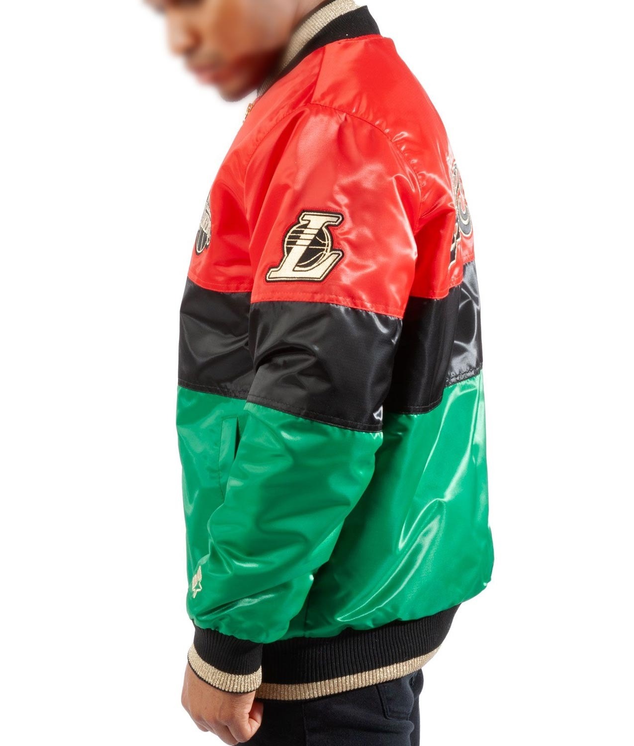 LA-Lakers-75th-Anniversary-Satin-Color-Block-Jacketsss LA Lakers 75th Anniversary Satin Color Block Jacket