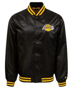 LA Lakers Black Bomber Wordmark Jacket