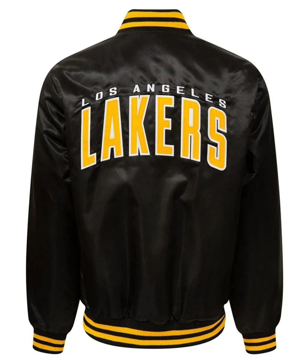 LA-Lakers-Black-Bomber-Wordmark-Jacketsss LA Lakers Black Bomber Wordmark Jacket