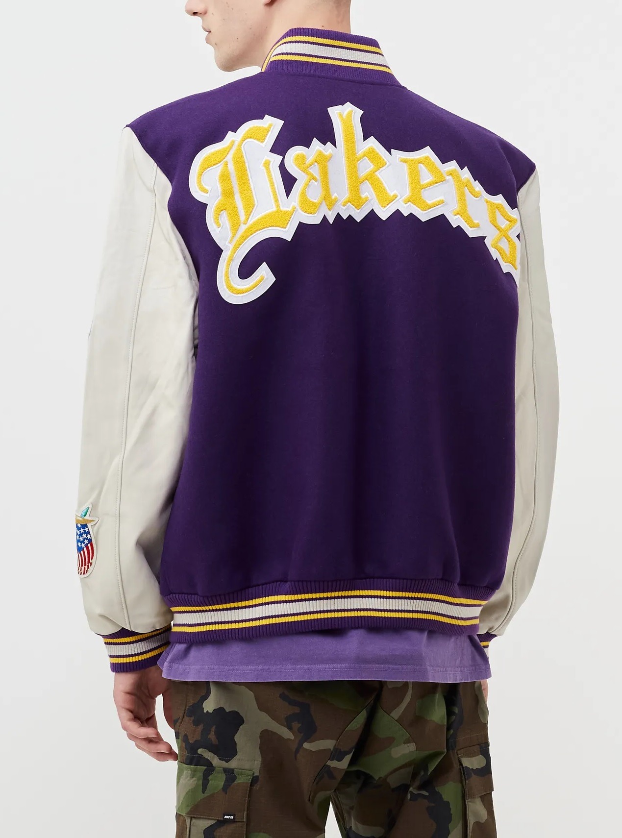 LA Lakers Purple and White Wool Letterman Jacket LA Lakers Purple and White Wool Letterman Jacket