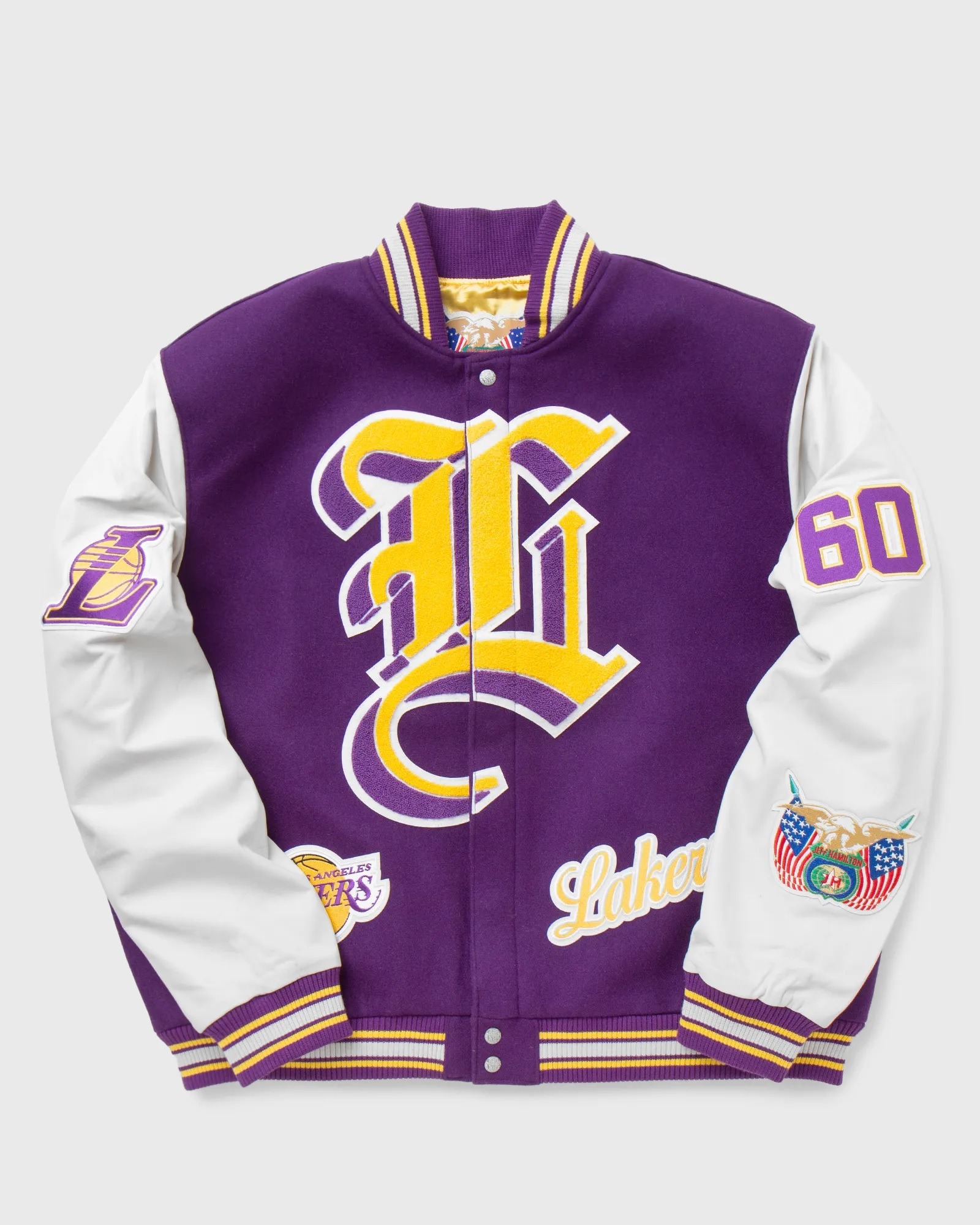 LA Lakers Purple and White Wool Letterman Jacket LA Lakers Purple and White Wool Letterman Jacket