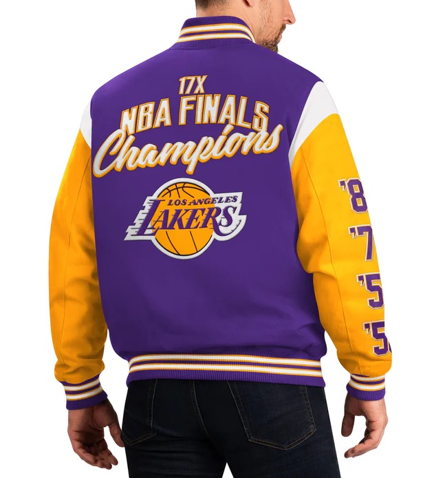 Los Angeles Lakers 17 Time Championship Varsity Jacket Los Angeles Lakers 17 Time Championship Varsity Jacket