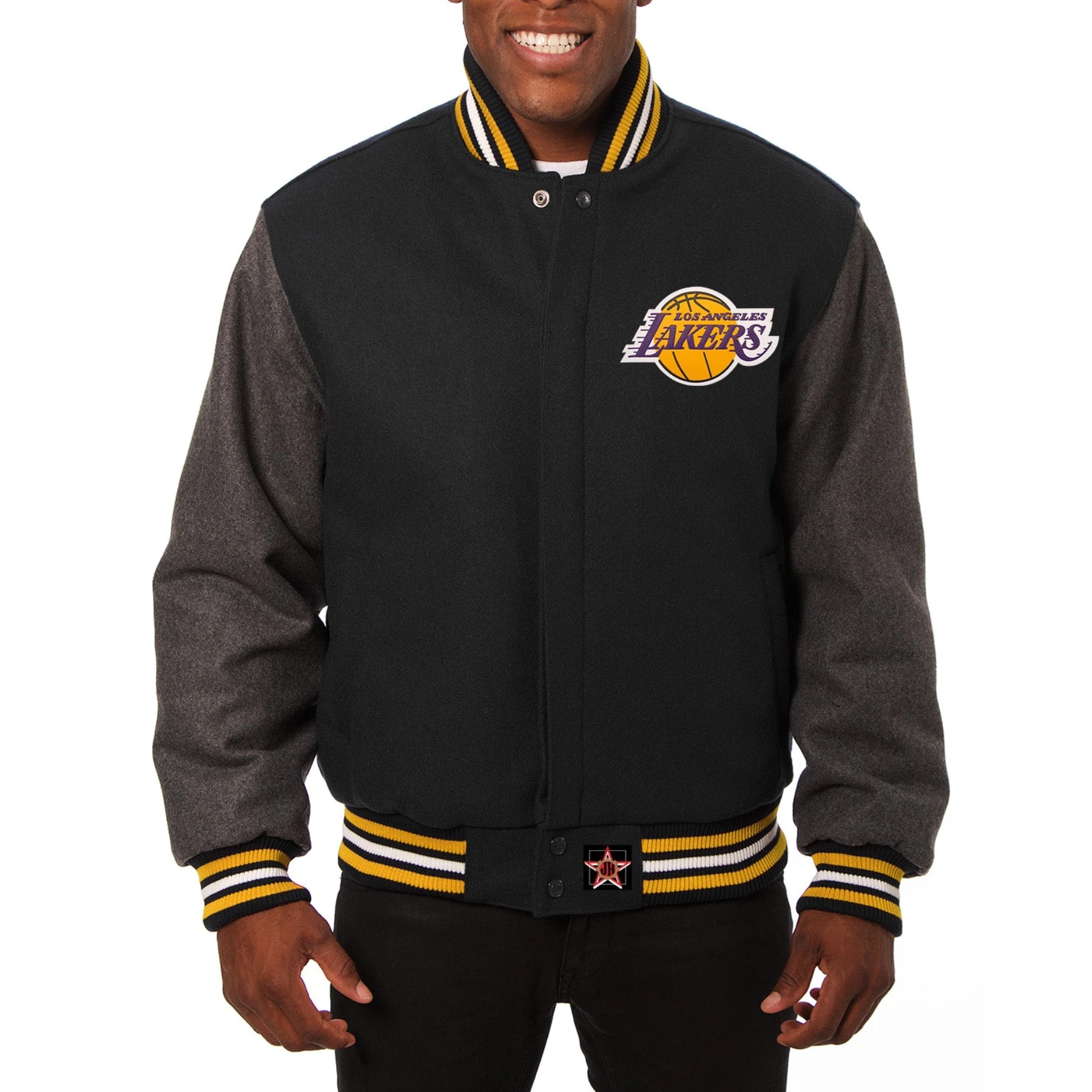 Los Angeles Lakers Black & Grey Wool Varsity Jacket