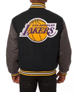 Los Angeles Lakers Black & Grey Wool Varsity Jacket
