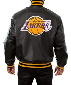Los Angeles Lakers Black Leather Varsity Jacket