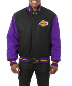 Los Angeles Lakers Black & Purple Wool Varsity Jacket