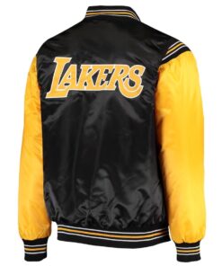 Los Angeles Lakers Enforcer Full-Snap Satin Varsity Jacket