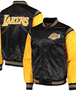 Los Angeles Lakers Enforcer Full-Snap Satin Varsity Jacket