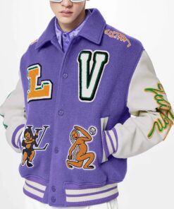 Louis Vuitton Purple and White Varsity Jacket
