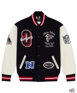 Men’s OVO x NFL Black Atlanta Falcons Full-Snap Varsity Jacket