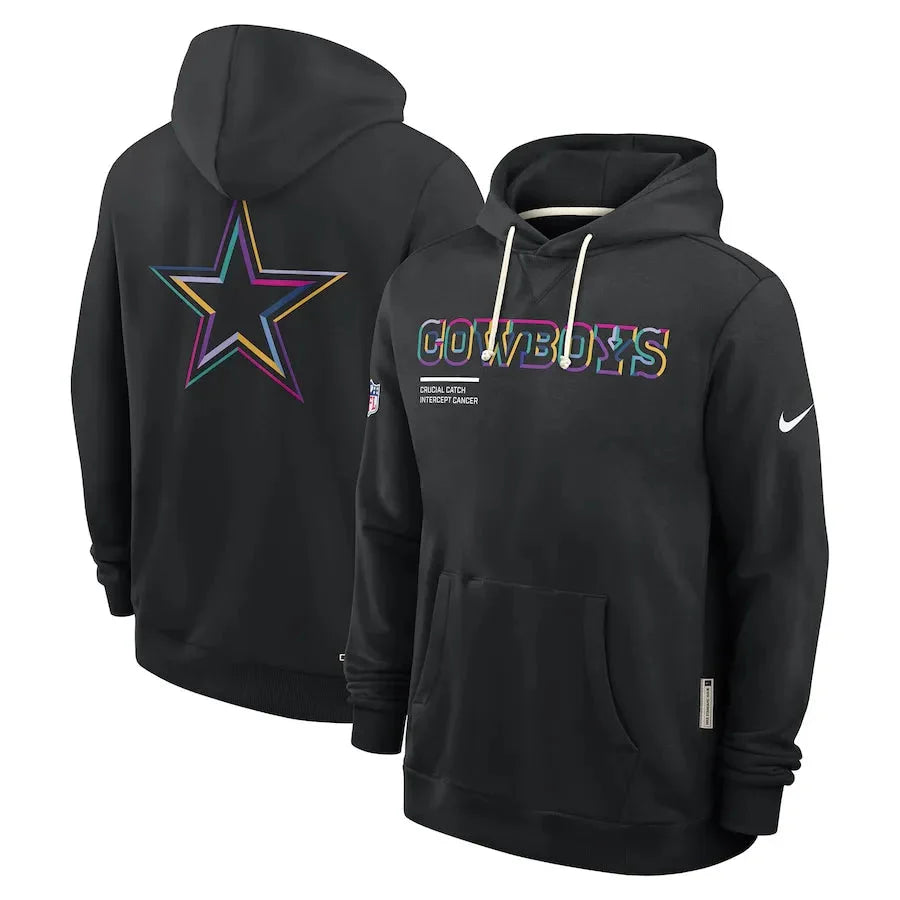 Dallas Cowboys Nike Black 2025 NFL Crucial Catch Sideline Standard Issue Dri-FIT Hoodie Dallas Cowboys Nike Black 2025 NFL Crucial Catch Sideline Standard Issue Dri-FIT Hoodie