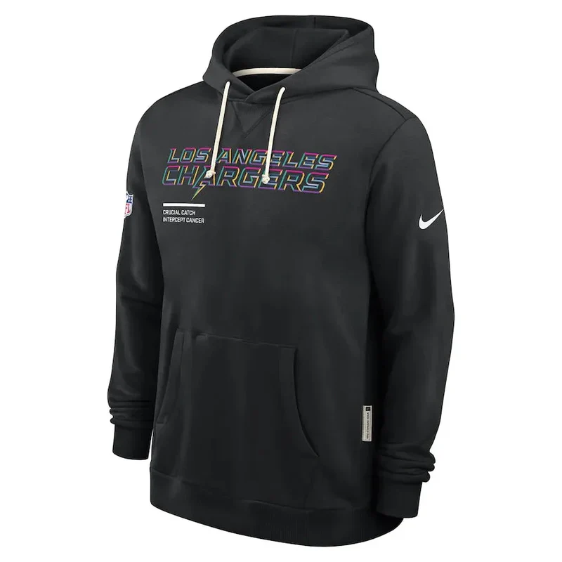Los Angeles Chargers Nike Black 2025 NFL Crucial Catch Sideline Standard Issue Dri-FIT Hoodie