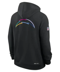 Los Angeles Chargers Nike Black 2025 NFL Crucial Catch Sideline Standard Issue Dri-FIT Hoodie