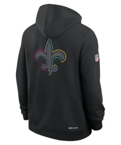 New Orleans Saints Nike Black 2025 NFL Crucial Catch Sideline Standard Issue Dri-FIT Hoodie