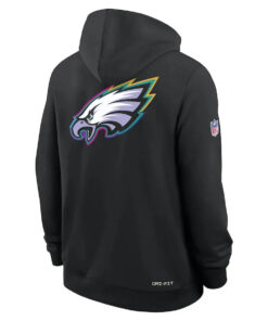 Philadelphia Eagles Nike Black 2025 NFL Crucial Catch Sideline Standard Issue Dri-FIT Hoodie