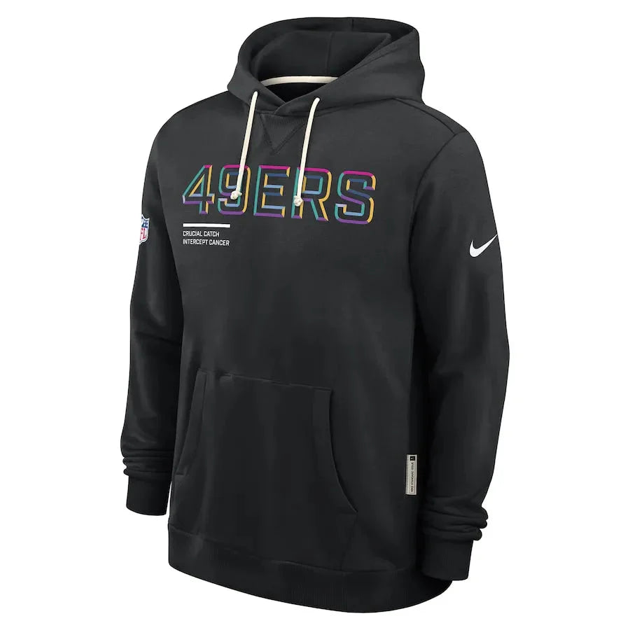 San Francisco 49ers Nike Black 2025 NFL Crucial Catch Sideline Standard Issue Dri-FIT Hoodie