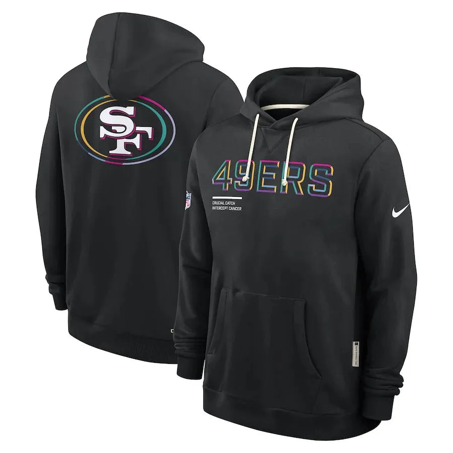 San Francisco 49ers Nike Black 2025 NFL Crucial Catch Sideline Standard Issue Dri-FIT Hoodie