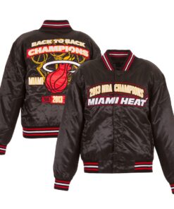 Miami Heat Black NBA Finals Champions Full-snap Jacket
