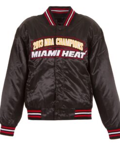 Miami Heat Black NBA Finals Champions Full-snap Jacket