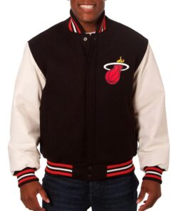Miami Heat Black and White Varsity Jacket