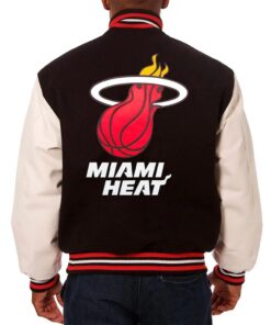 Miami Heat Black and White Varsity Jacket