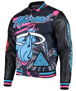 Miami Heat Pyramid Black Full-Snap Varsity Jacket