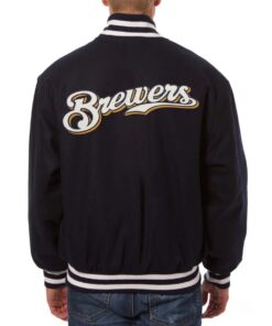 Milwaukee Brewers Handcrafted Logo Varsity Jacket