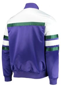Milwaukee Bucks Hardwood Classics Script Purple Satin Jacket